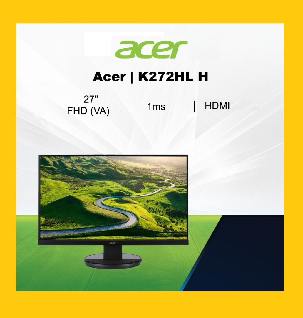 ACER K272HL H Gaming Monitor 27" (169) FHD / 1920x1080 / 1MS / 75Hz