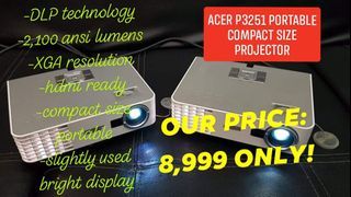 Acer portable projector compact size DLP bright display heavy duty