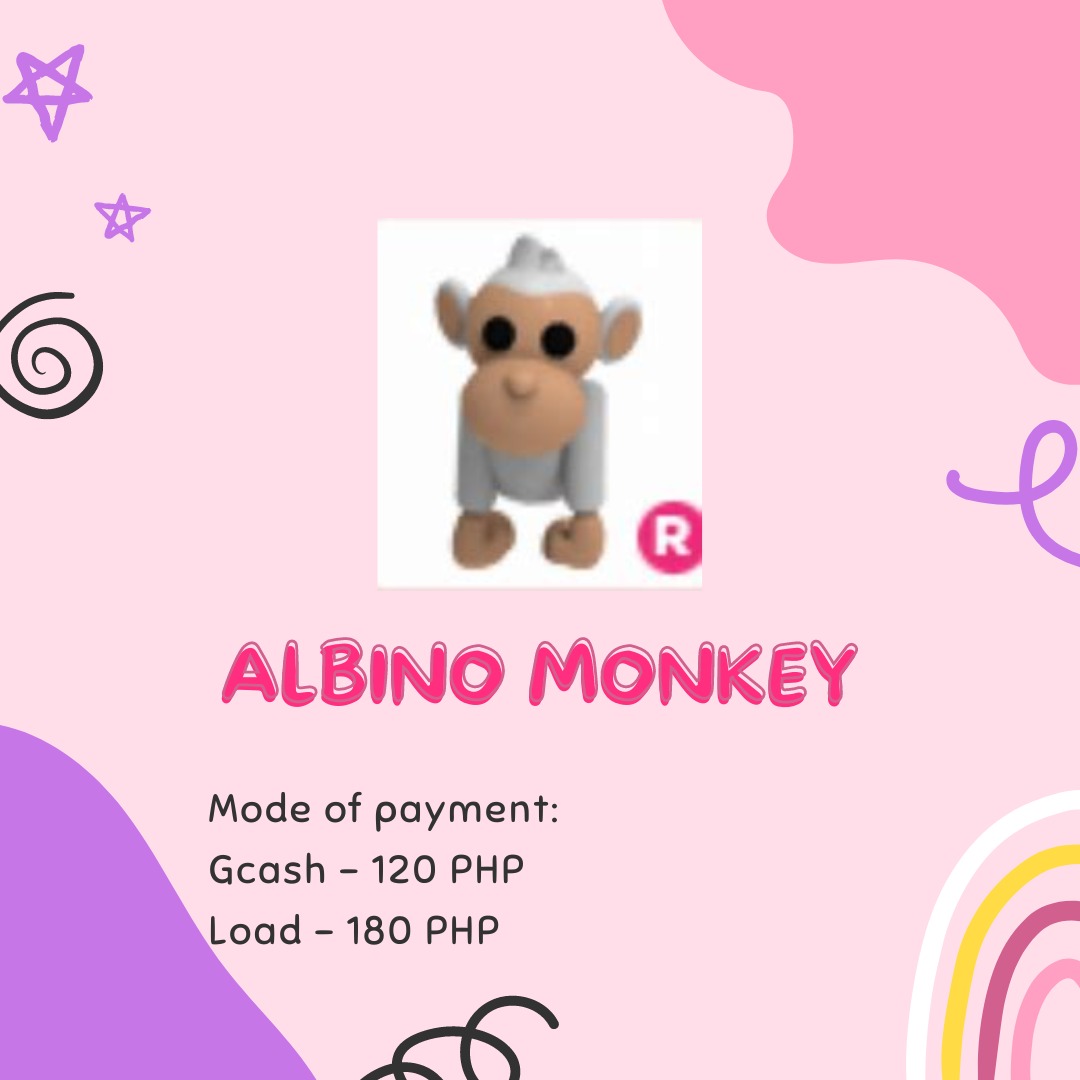 ADOPT ME R ALBINO MONKEY (RIDE) on Carousell