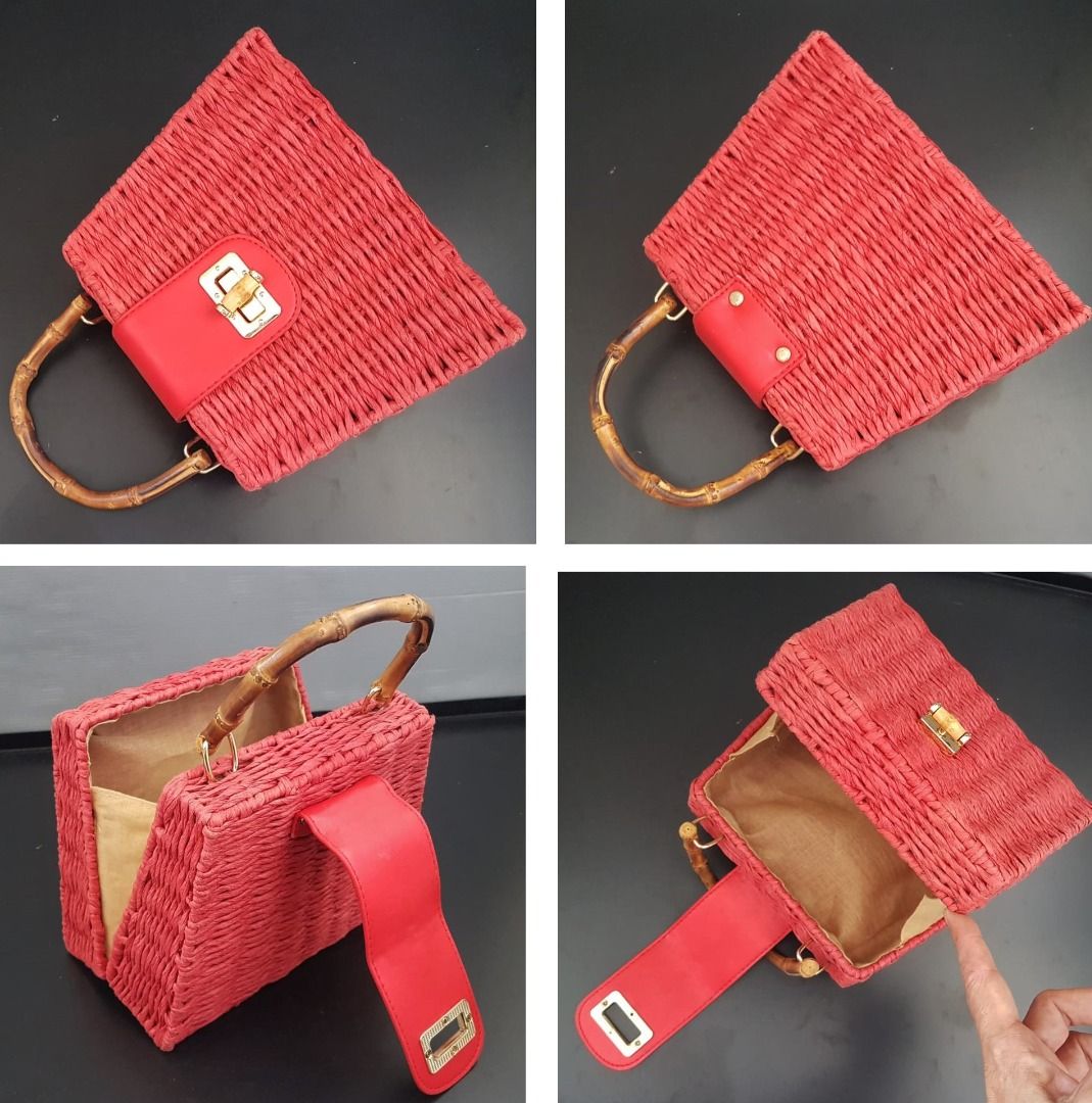 Wicker designer bag cheap