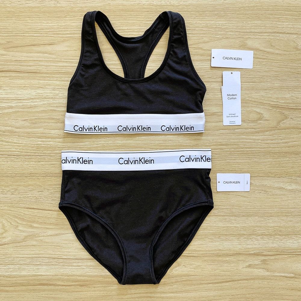 Calvin Klein Modern Cotton Logo Bralette with underwear/panty SET, Women's  Fashion, New Undergarments & Loungewear on Carousell