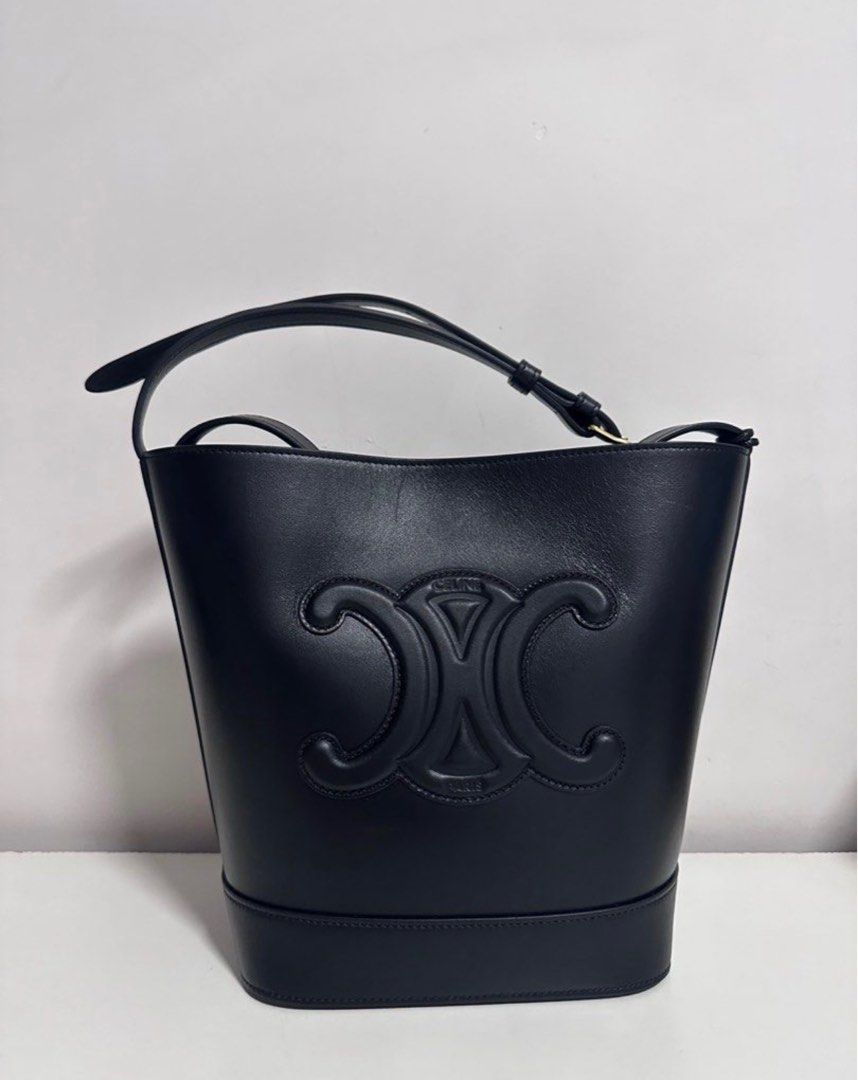 Celine - Black Small Bucket Cuir Triomphe in Smooth Calfskin for Women - 24S