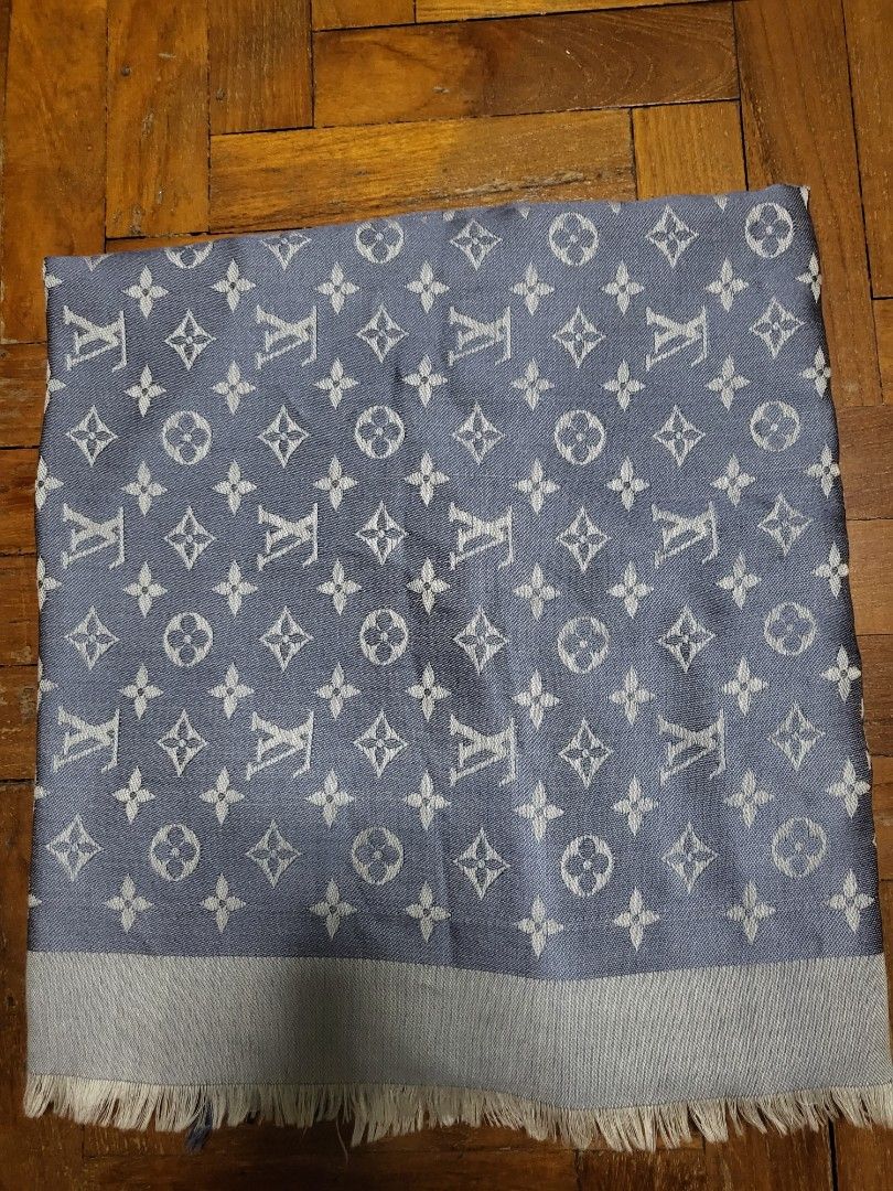 Authentic Louis Vuitton Monogram Denim Shawl, Luxury, Accessories on  Carousell