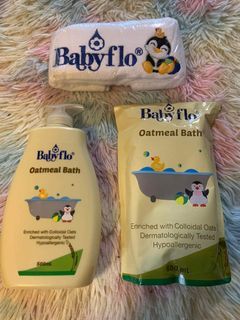 Baby Flo oatmeal bath set  /450 pesos