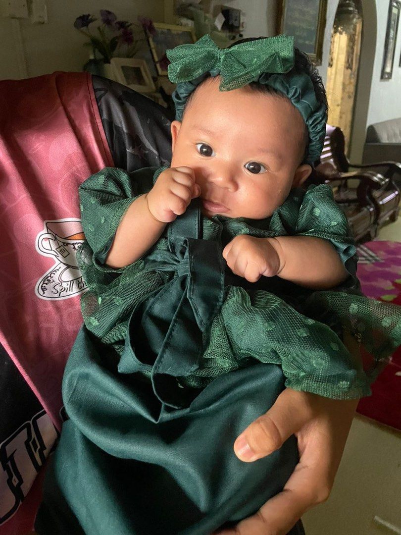 Newborn hotsell green dress