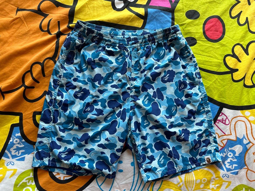 BAPE ABC CAMO BEACH SHORTS 沙灘褲M SIZE, 男裝, 褲＆半截裙, 短褲