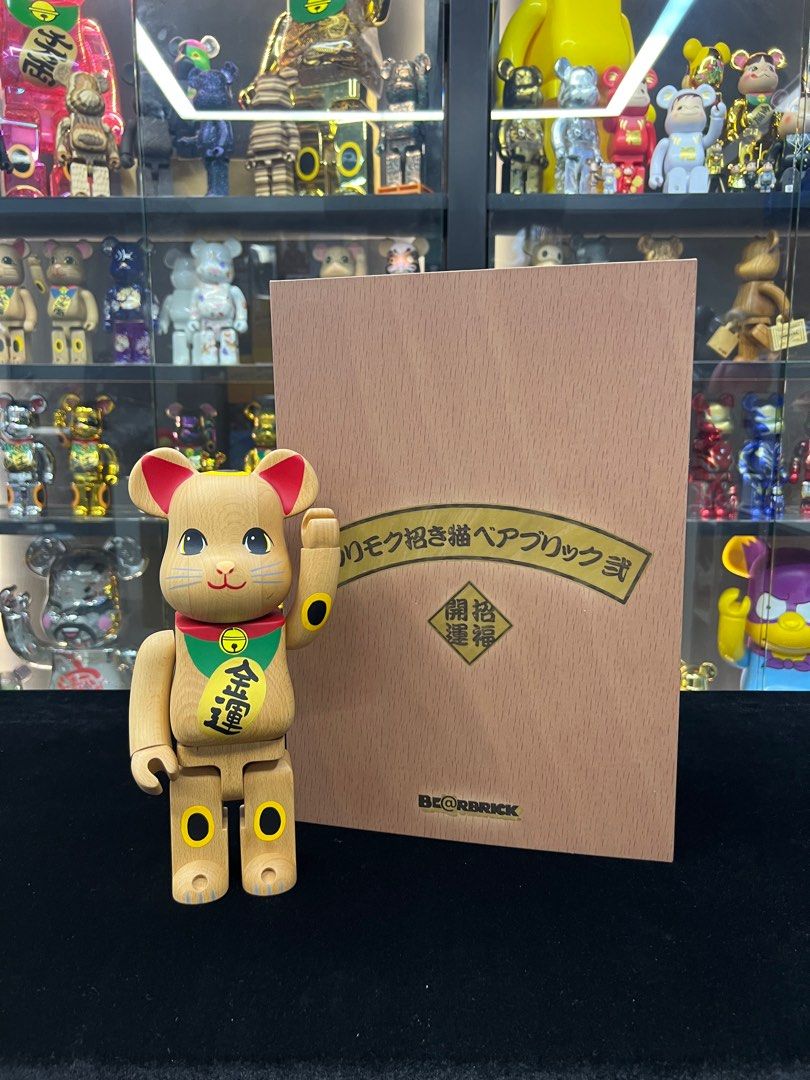 現貨BE@RBRICK Karimoku wood Neko Maneki カリモク招き猫金運400 