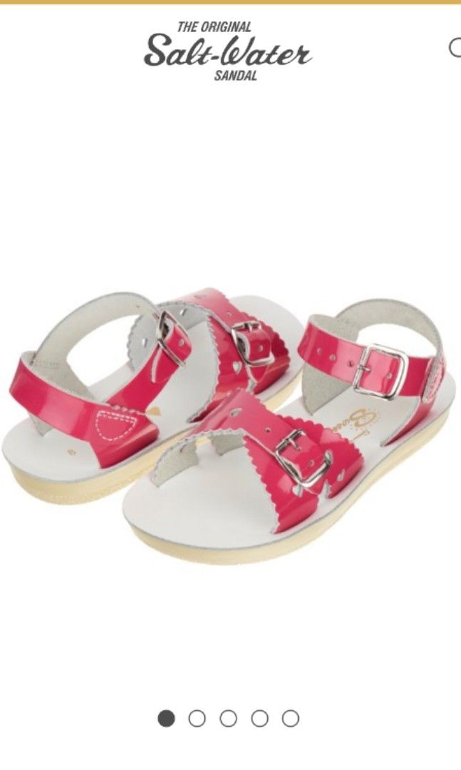 BN Salt water Sandals Girl Shoes Sweetheart Shiny Fuchsia Kids