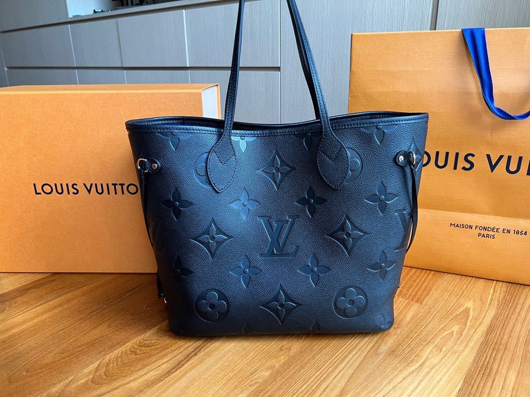 Louis Vuitton Cognac Monogram Empreinte Neverfull MM Bag