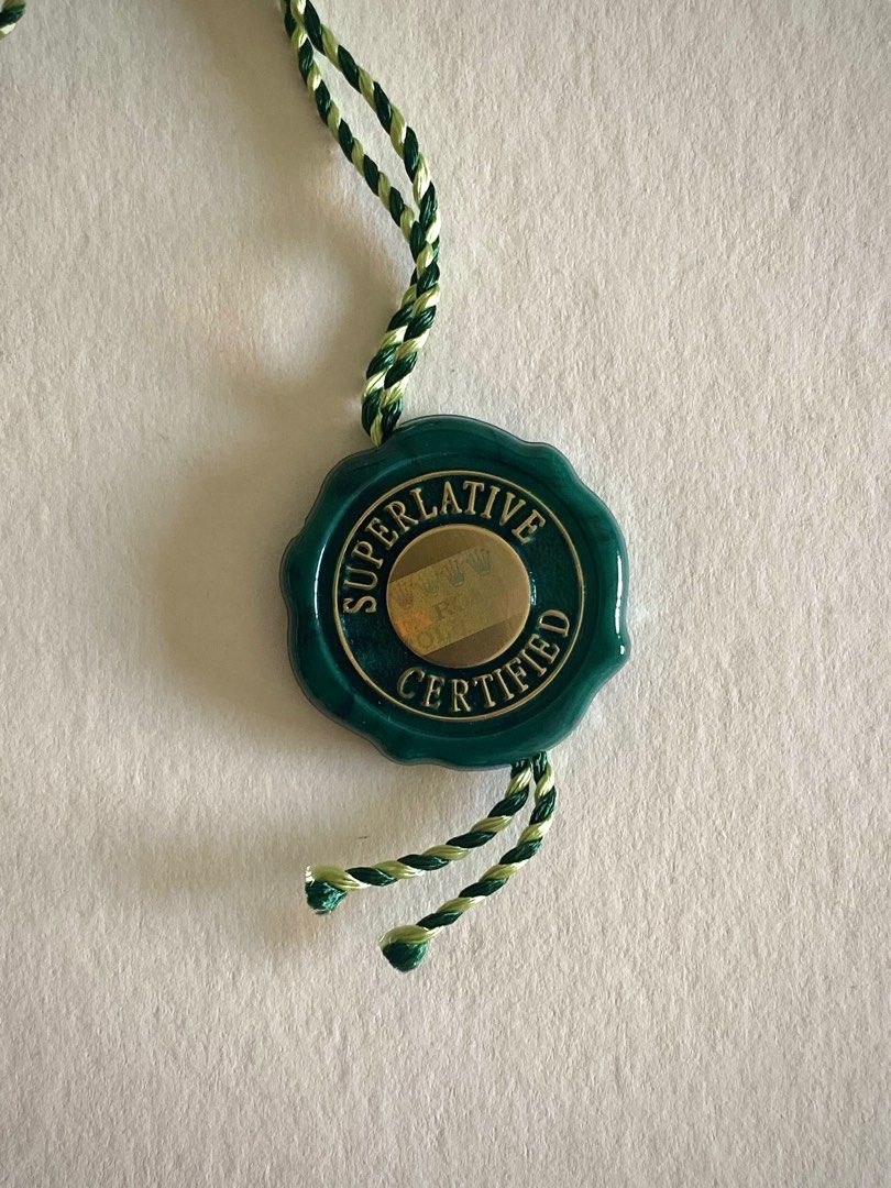 In stock Brand new Authentic Green Rolex wax seal hang tag