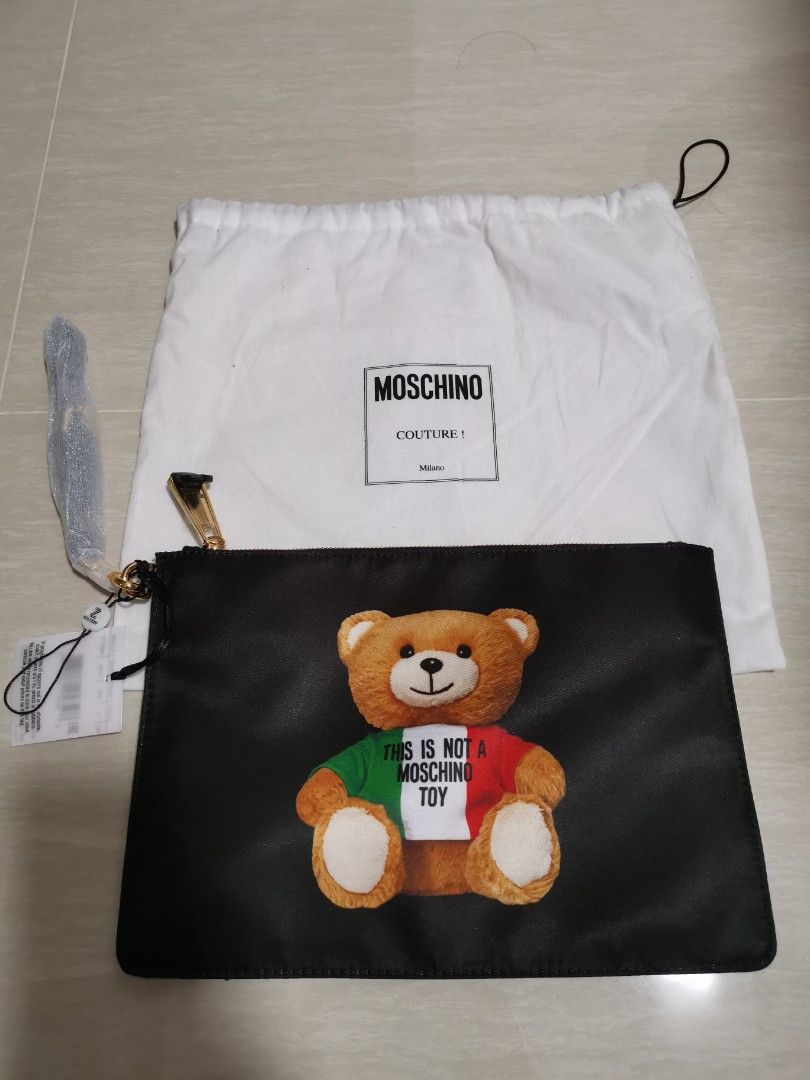 Brand New Moschino Italian Teddy Bear Clutch Bag