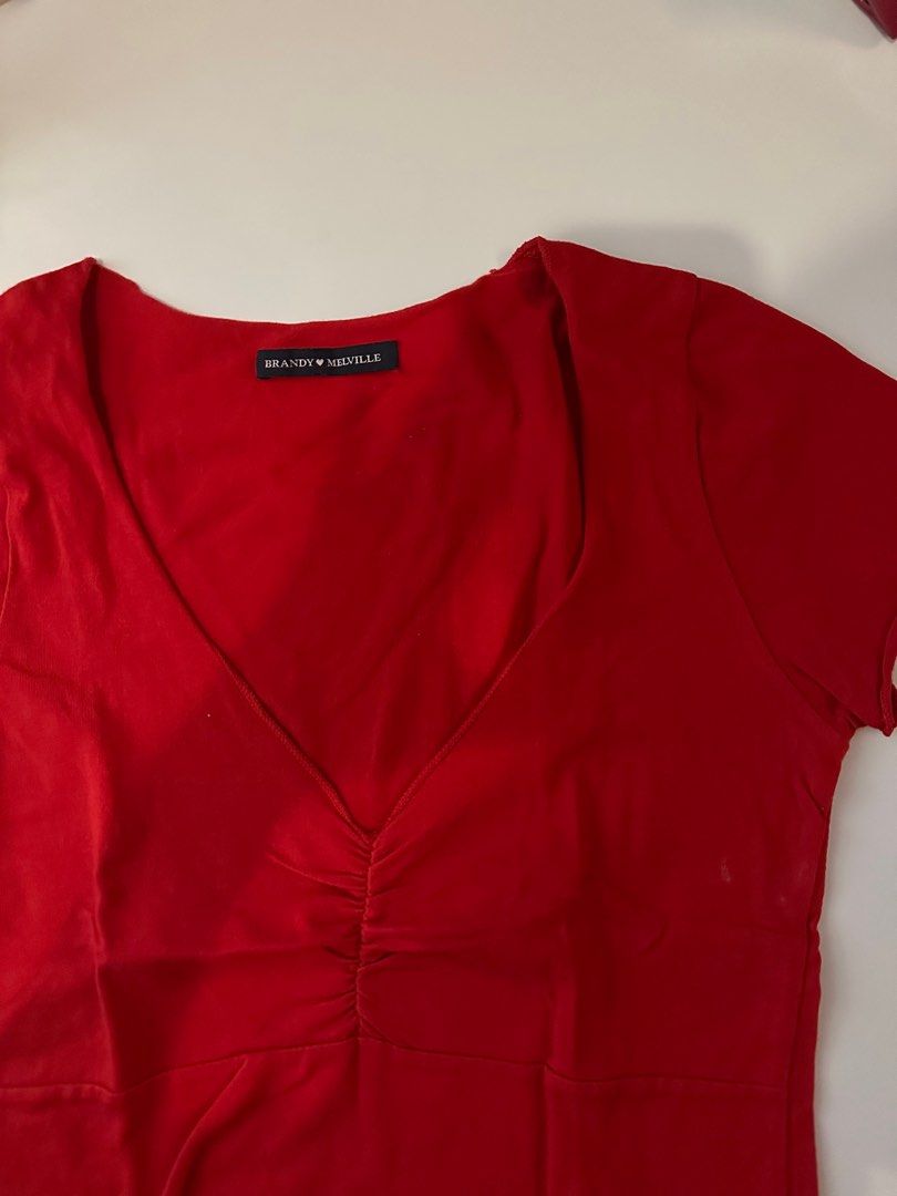 Brandy Melville Red Gina Top on Carousell