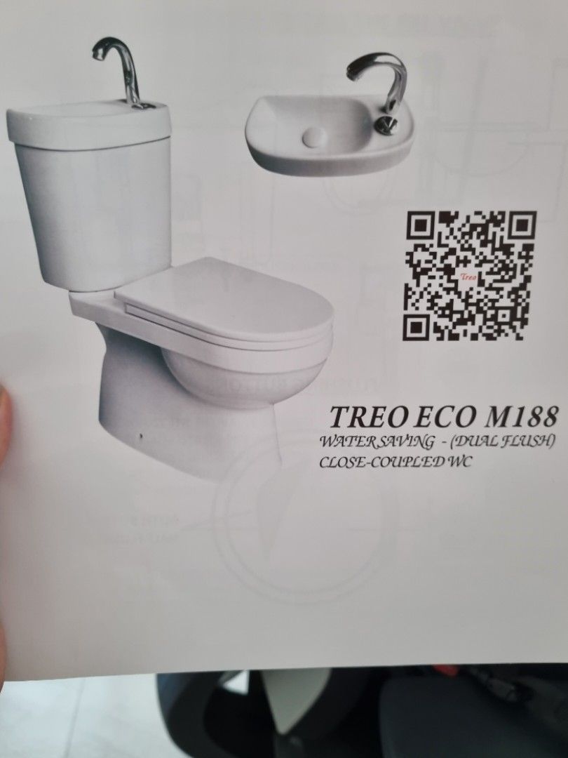 BTO Toilet Bowl Treo Eco M188 Water Saving Dual Flush, Furniture