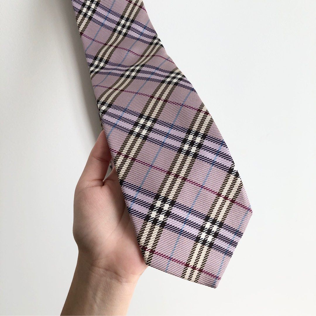 Burberry purple hot sale plaid tie