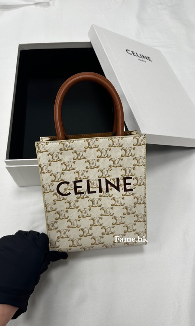 CELINE Vertical Cabas Mini vertical cabas in triomphe canvas  (194372BZK.01BC, 194372BZK.04LU)