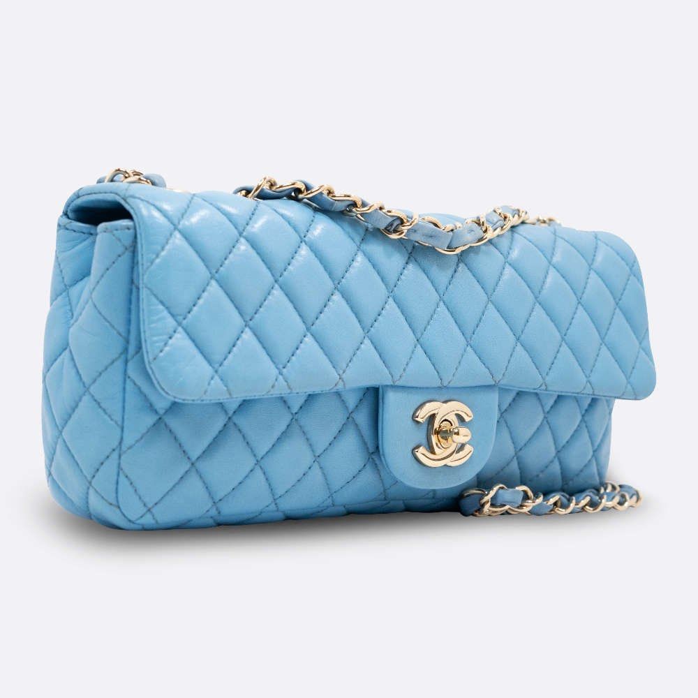 CHANEL CLASSIC FLAP BAG SMALL BLUE VALENTINE, Luxury, Bags & Wallets on  Carousell