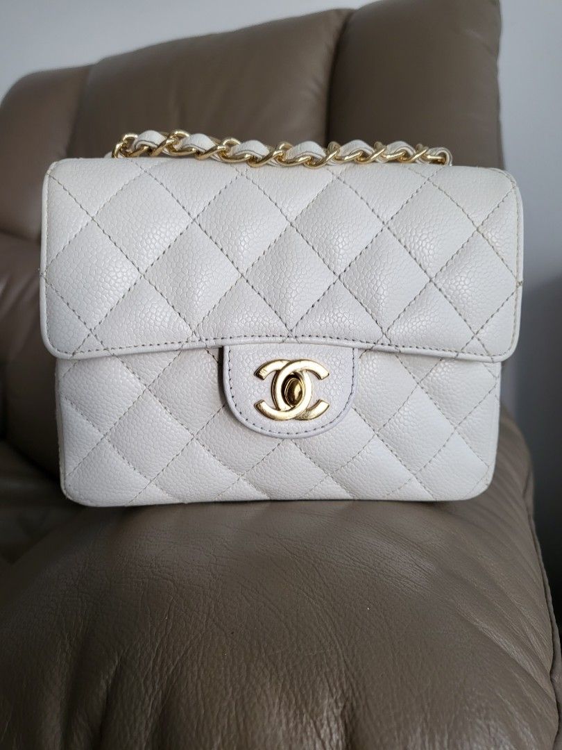 White chanel mini new arrivals flap bag