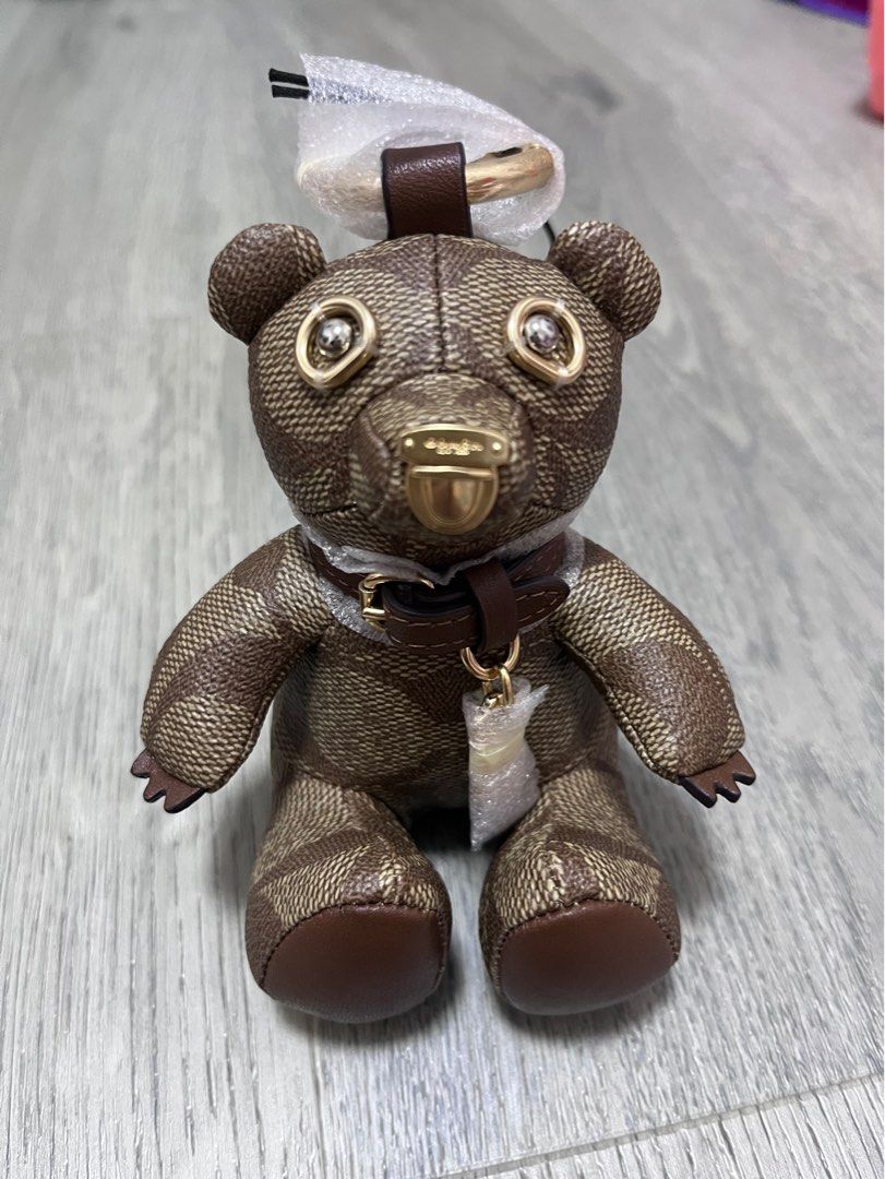 Coach Bear Keychain Signature Canvas Leather Limited Edition Collectible