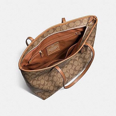 Coach signature city zip tote bag hot sale