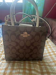 COACH+Mini+Gallery+Tote+Bag+Charm+in+Signature+Canvas+Black+Brown+CC895 for  sale online