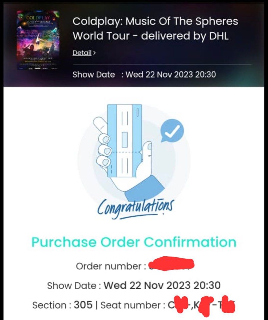 COLDPLAY WORLD TOUR CAT7, Tickets & Vouchers, Event Tickets on Carousell
