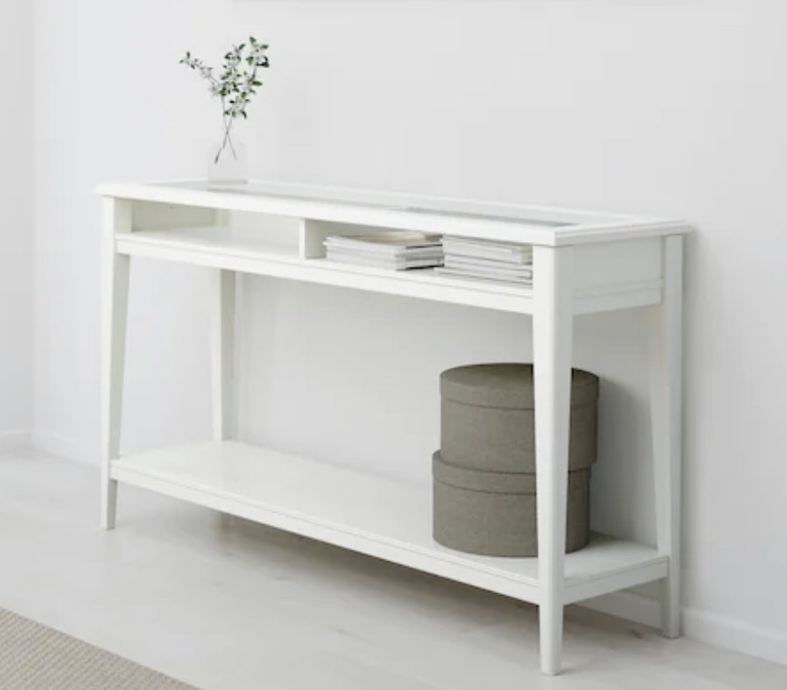 Console table, white ikea, Furniture & Home Living, Furniture, Shelves