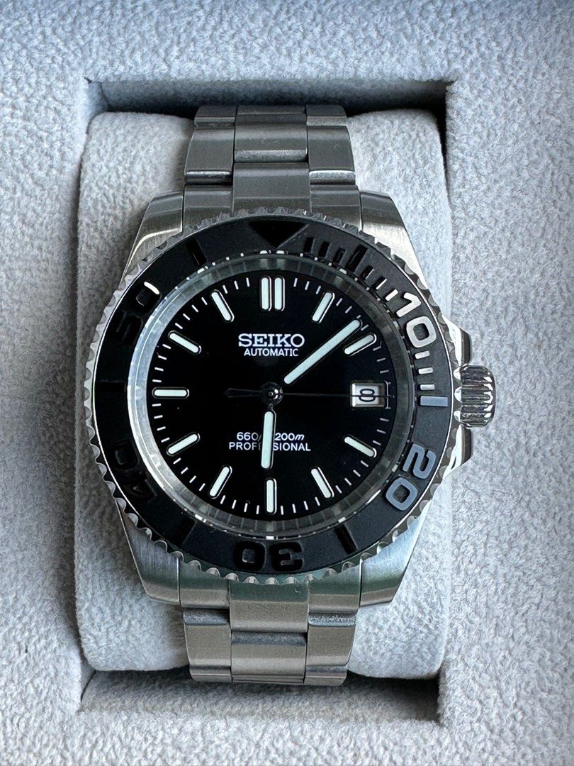 Custom Matte Black Sub Seiko Men s Fashion Watches