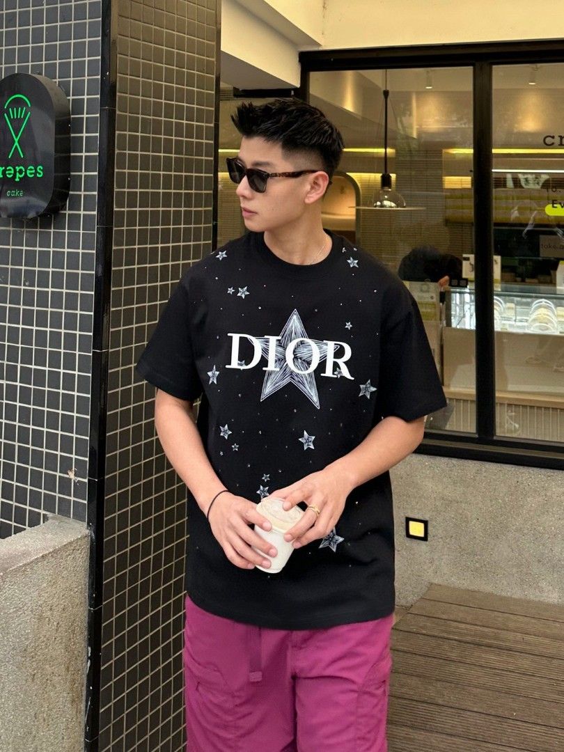 Dior Dior Bee Embroidered TShirt BlackGold Mens  US