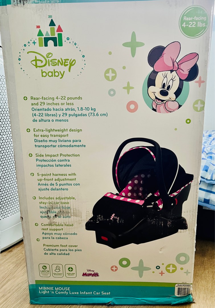 Disney baby car seat Rear facing 4 22lbs or 2 10kg Babies