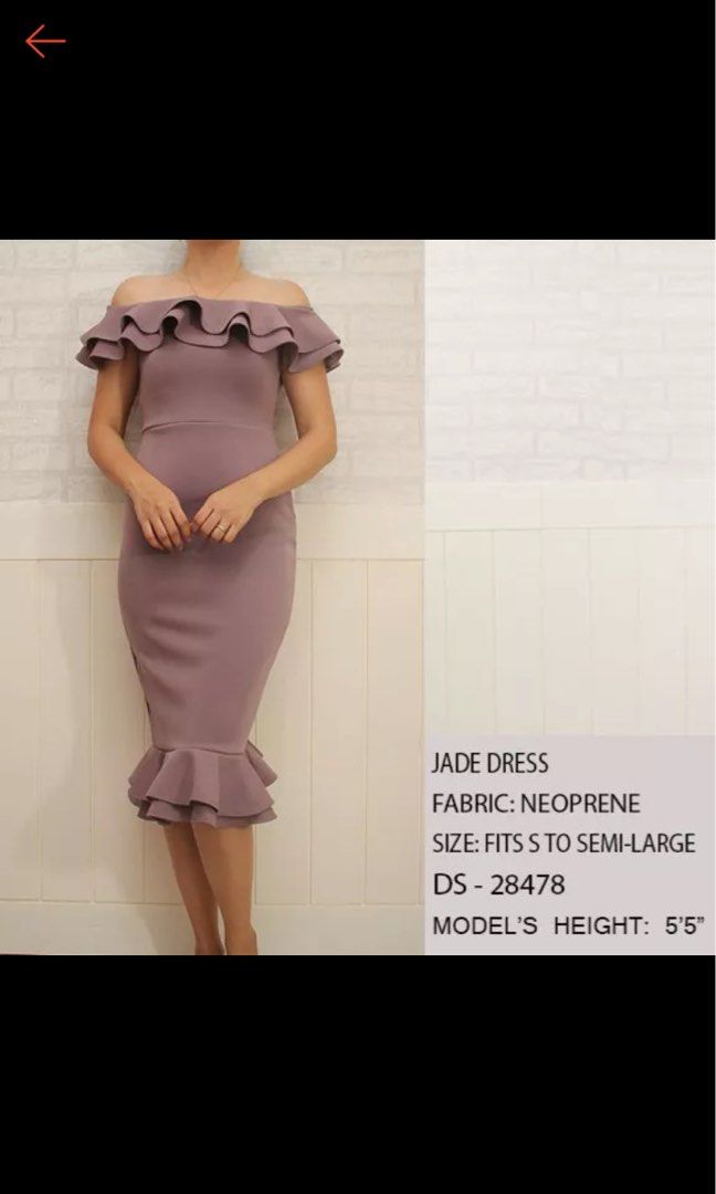 Dusty Purple Neoprene Formal Dress (Category: Dresses) located in Muntinlupa City. Submitted by yanmaling (Listing ID 1237223961, Image 1). Description: Used once in a wedding Free size.