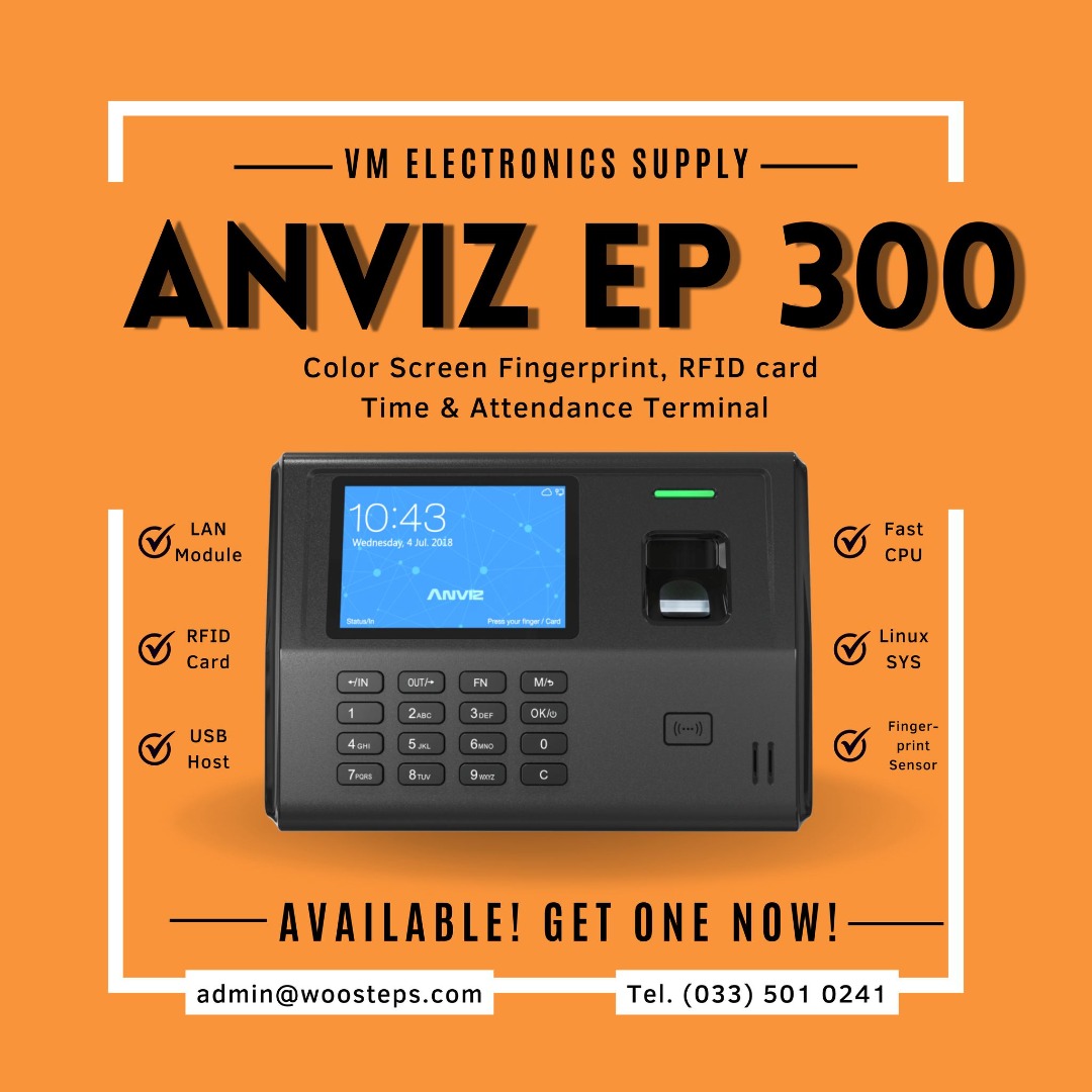 EP300 Color Screen Fingerprint & RFID Card Time & Attendance Biometric ...