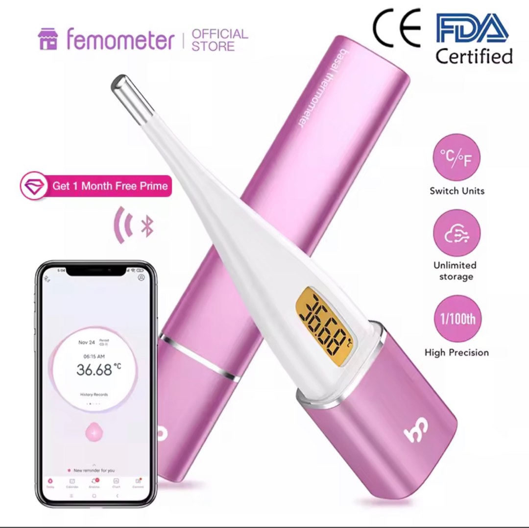 Femometer Digital Basal Thermometer Bluetooth HighPrecision Oral Thermometer on Carousell