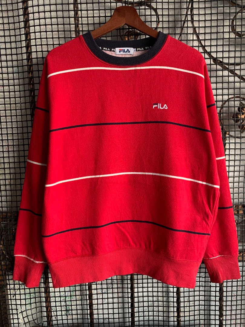 Fila stripe 2024 crew sweatshirt