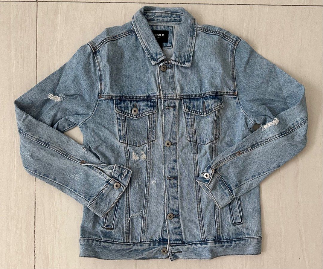 Carousell Forever 21 Jeans Jacket Forever 21 Ripped Jean Jacket