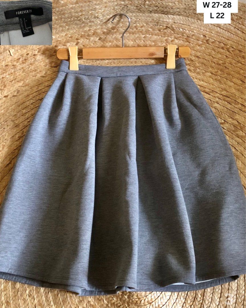 Forever 21 Gray Midi Skirt
