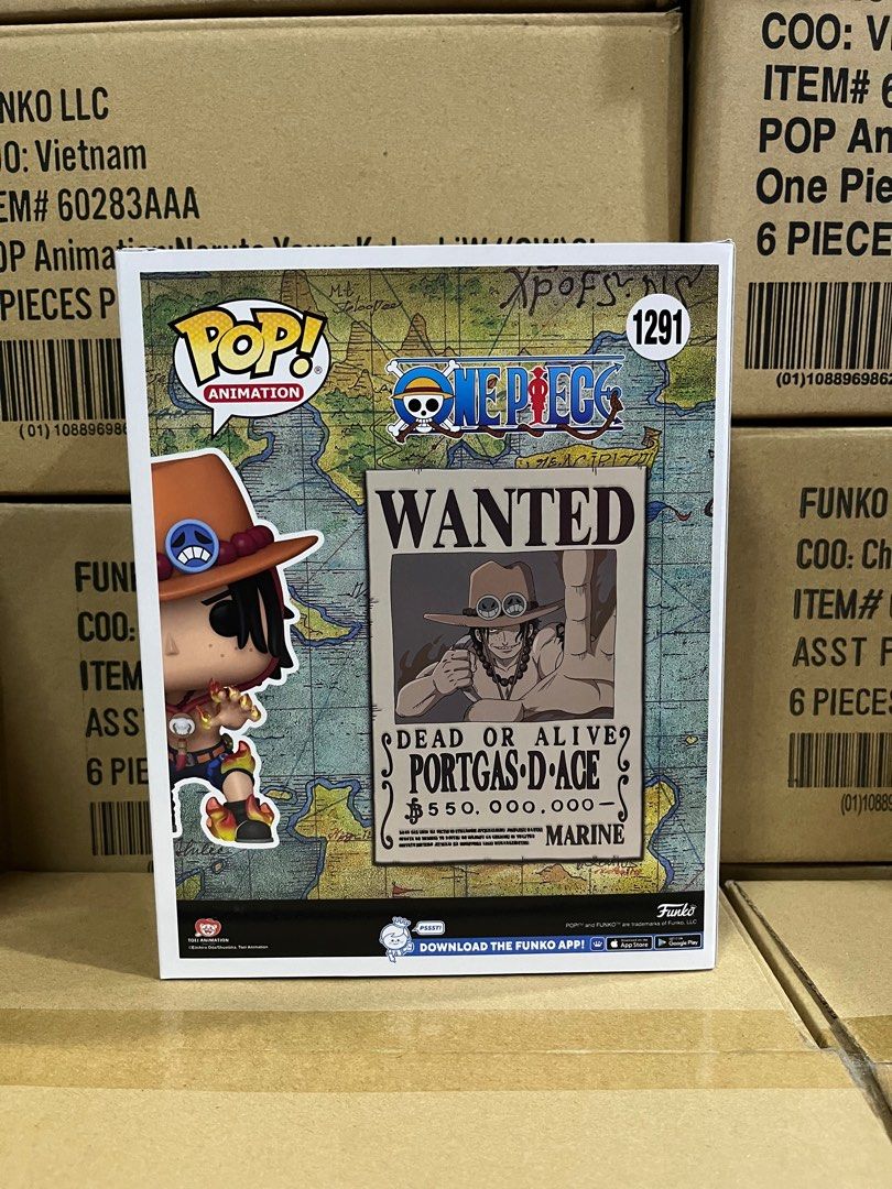 Funko Pop One Piece Ace Wanted Poster, Hobbies & Toys, Toys & Games on