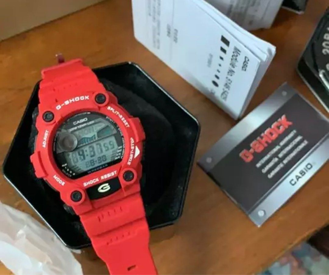 G7900 jam mat moto merah original Men s Fashion Watches