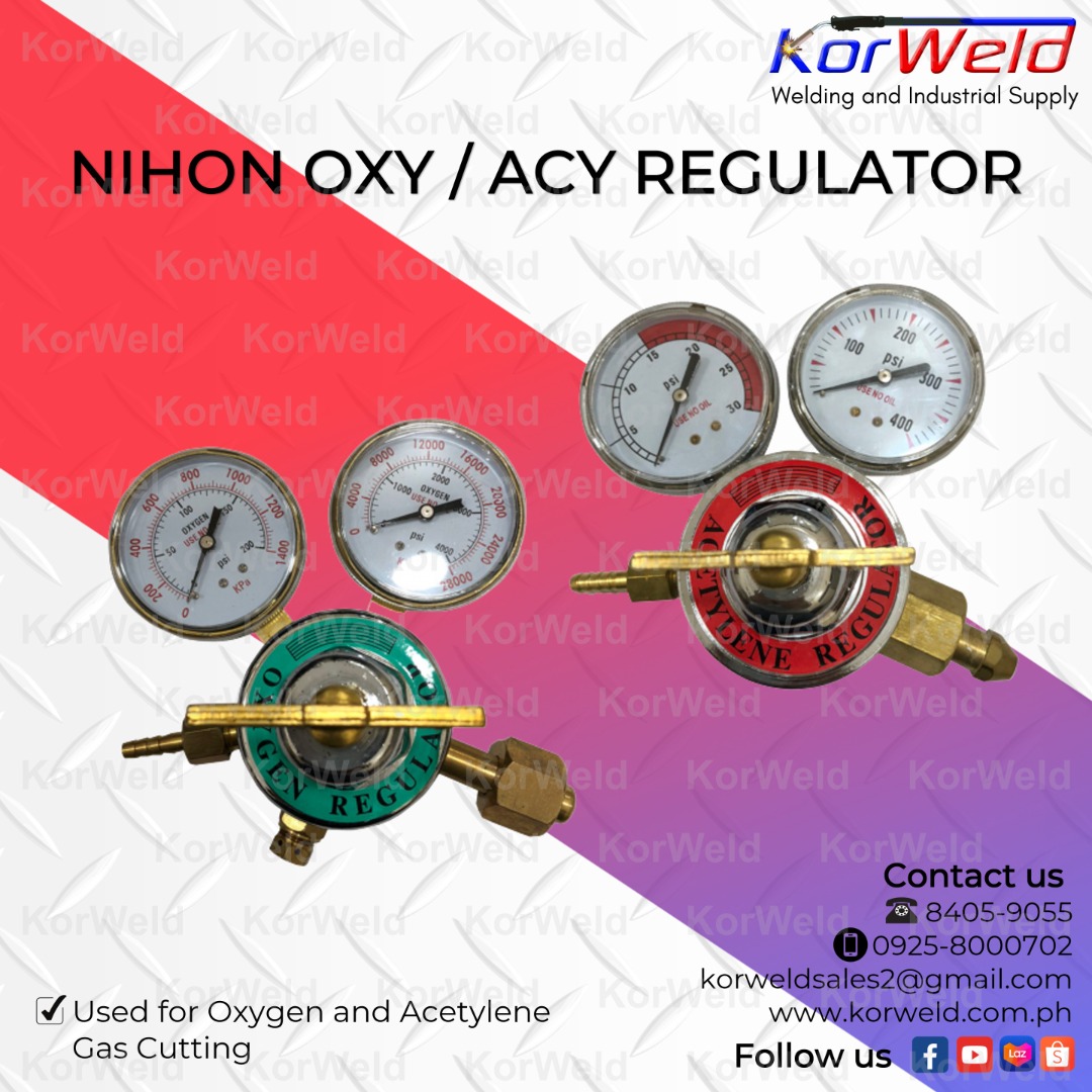 Gas regulator Argon, Co2, Nitrogen, Oxygen, Acetylene, etc., Commercial
