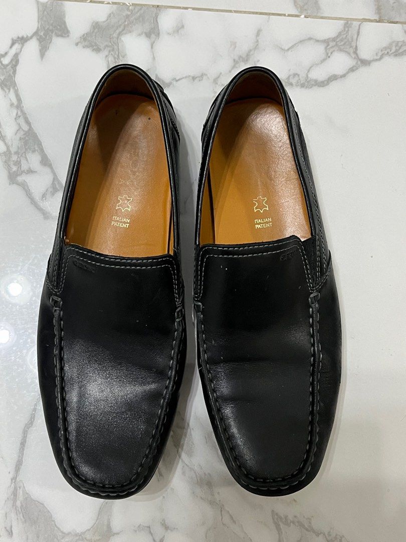 Geox mens black loafers cheap