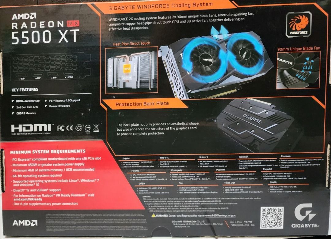 Gigabyte Radeon RX 5500 XT 4gb D6 Computers Tech Parts