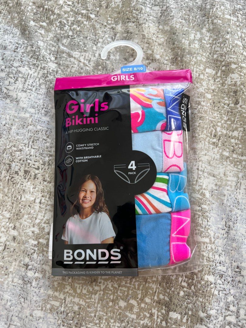 Girls underwear underpants bikini 4 pack - size 8-10, Babies