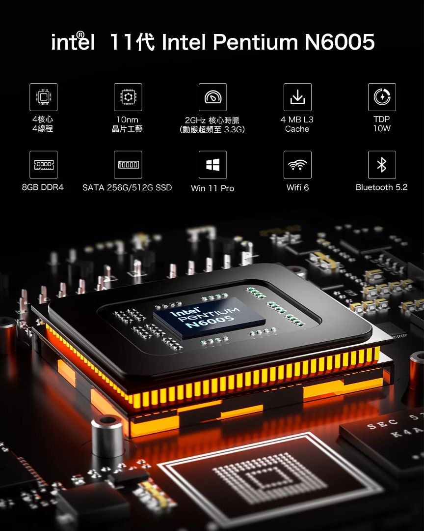 全新現貨)GMKtec NucBox 7 N6005 16GB RAM + 512GB SSD + Win11 Pro 一
