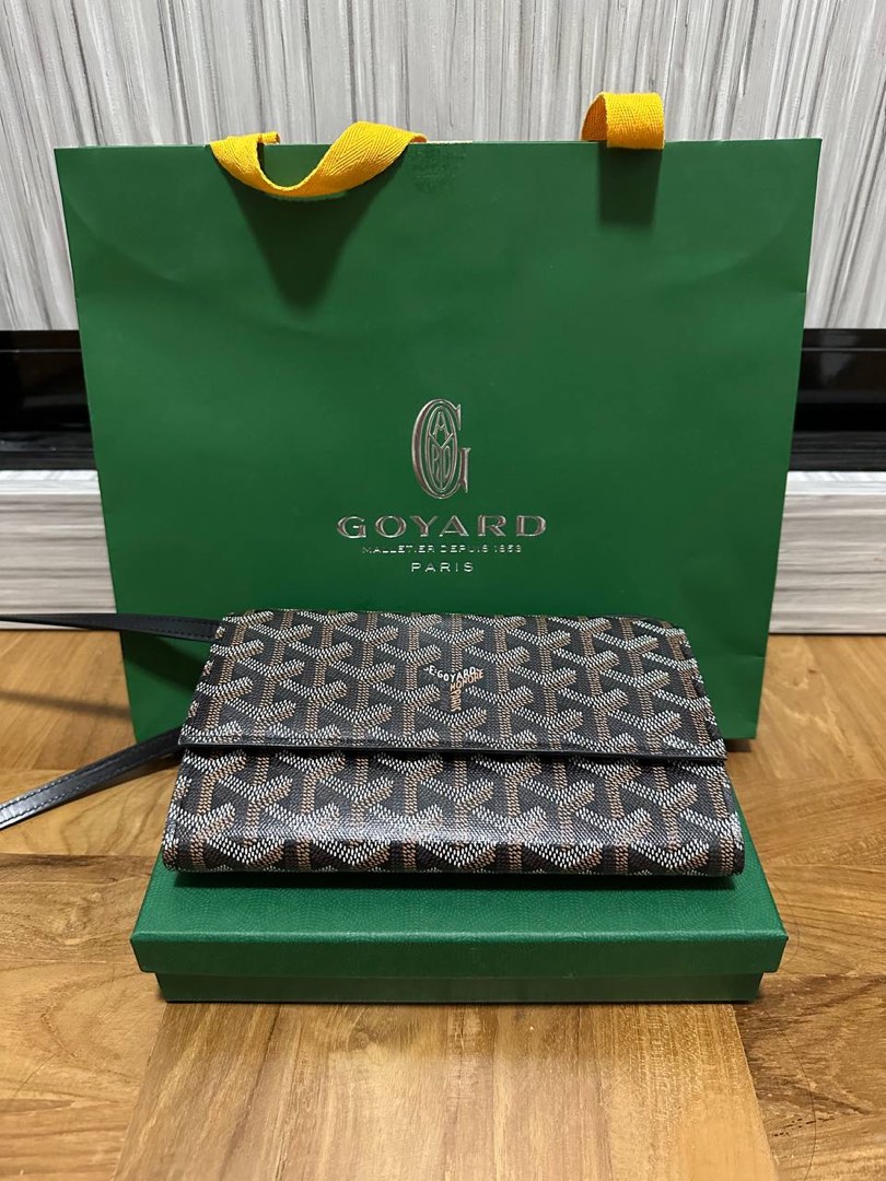 NEW Goyard Varenne Continental Wallet Crossbody Green Bag Removable Strap