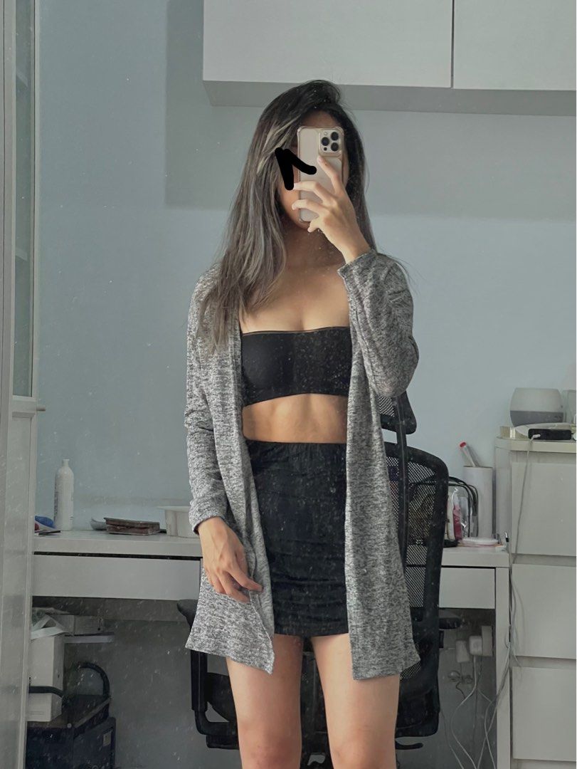 Grey Cardigan Women s Fashion Coats Jackets and Outerwear on