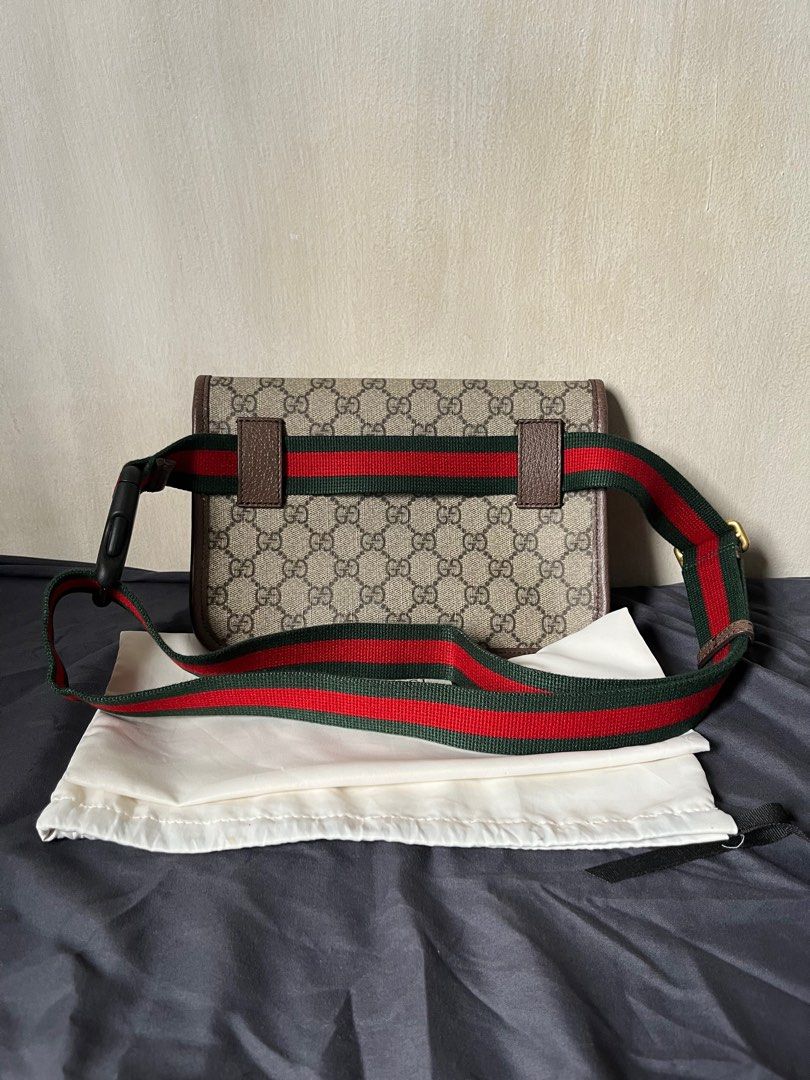 Gucci Belt Bag GG Supreme Web Waist Strap Black/Beige in Canvas with  Silver-tone - US