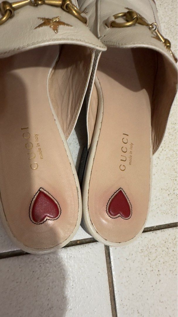 Gucci Princetown Mule in white star bee