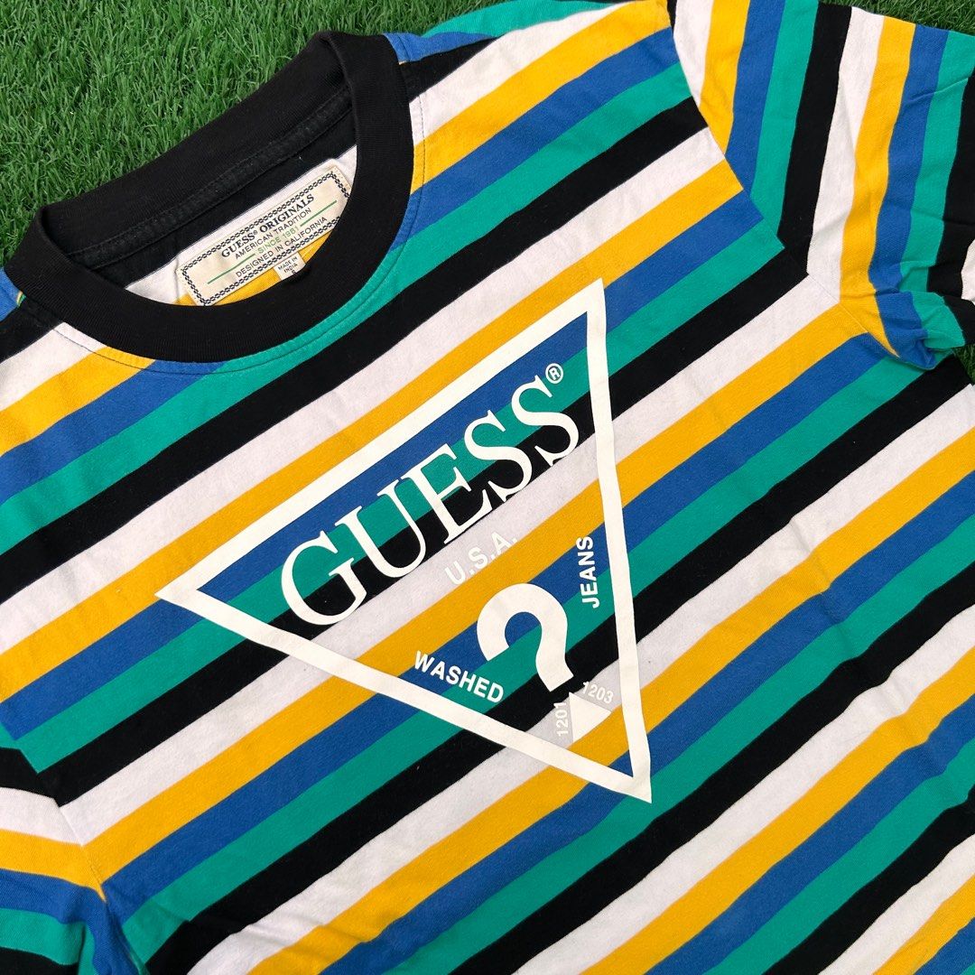 Guess green and pink stripe discount
