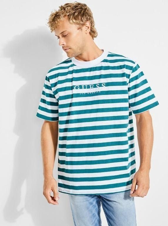 Guess striped T shirt Men s Fashion Tops Sets Tshirts Polo