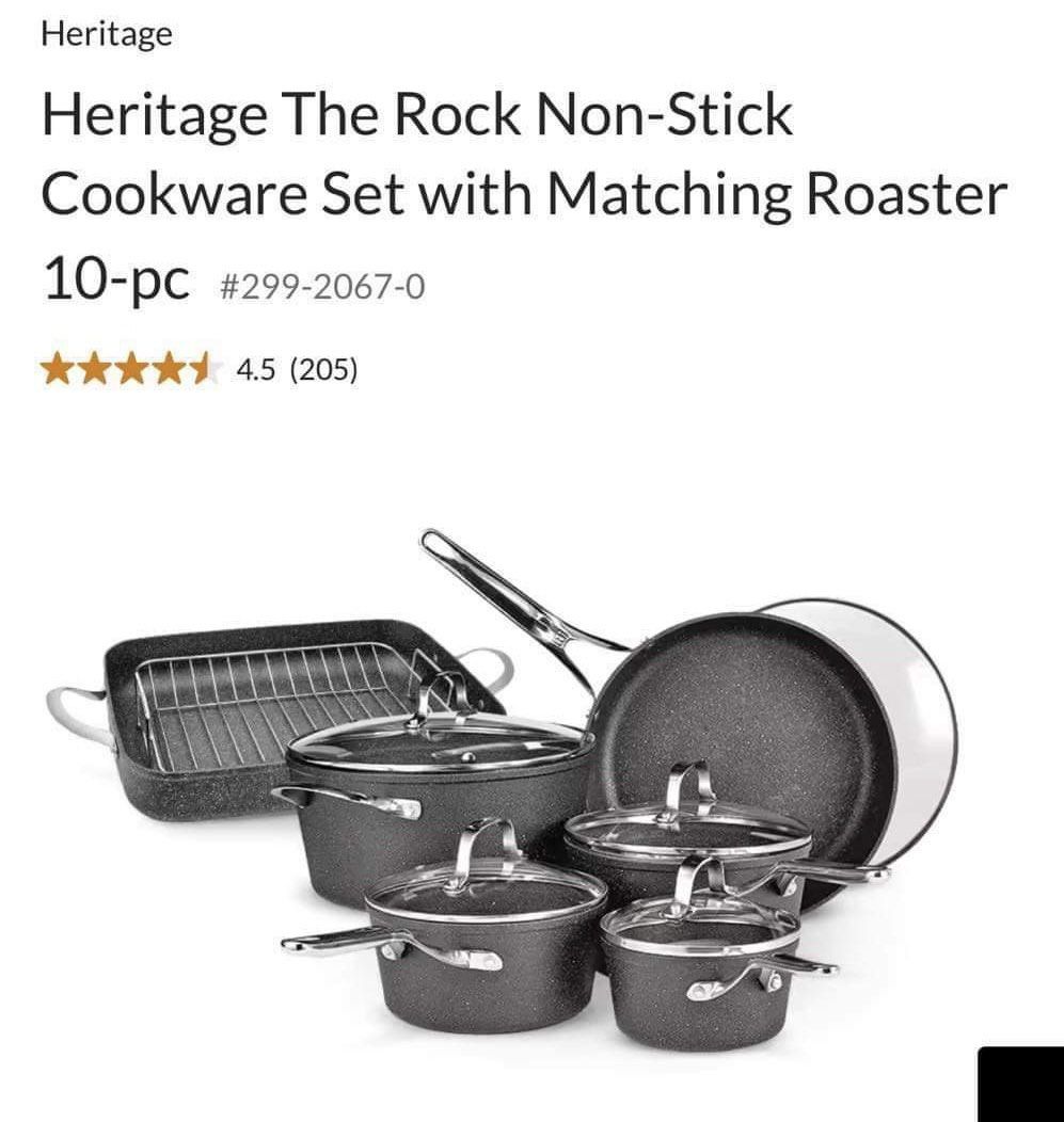 Heritage The Rock Non-Stick 10-pc Cookware Set with Matching Roaster