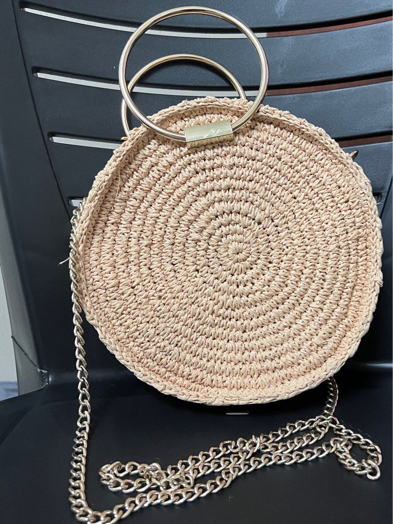 Round straw new arrivals bag h&m